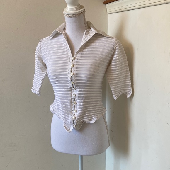 Rayure Tops - Rather White Blouse.